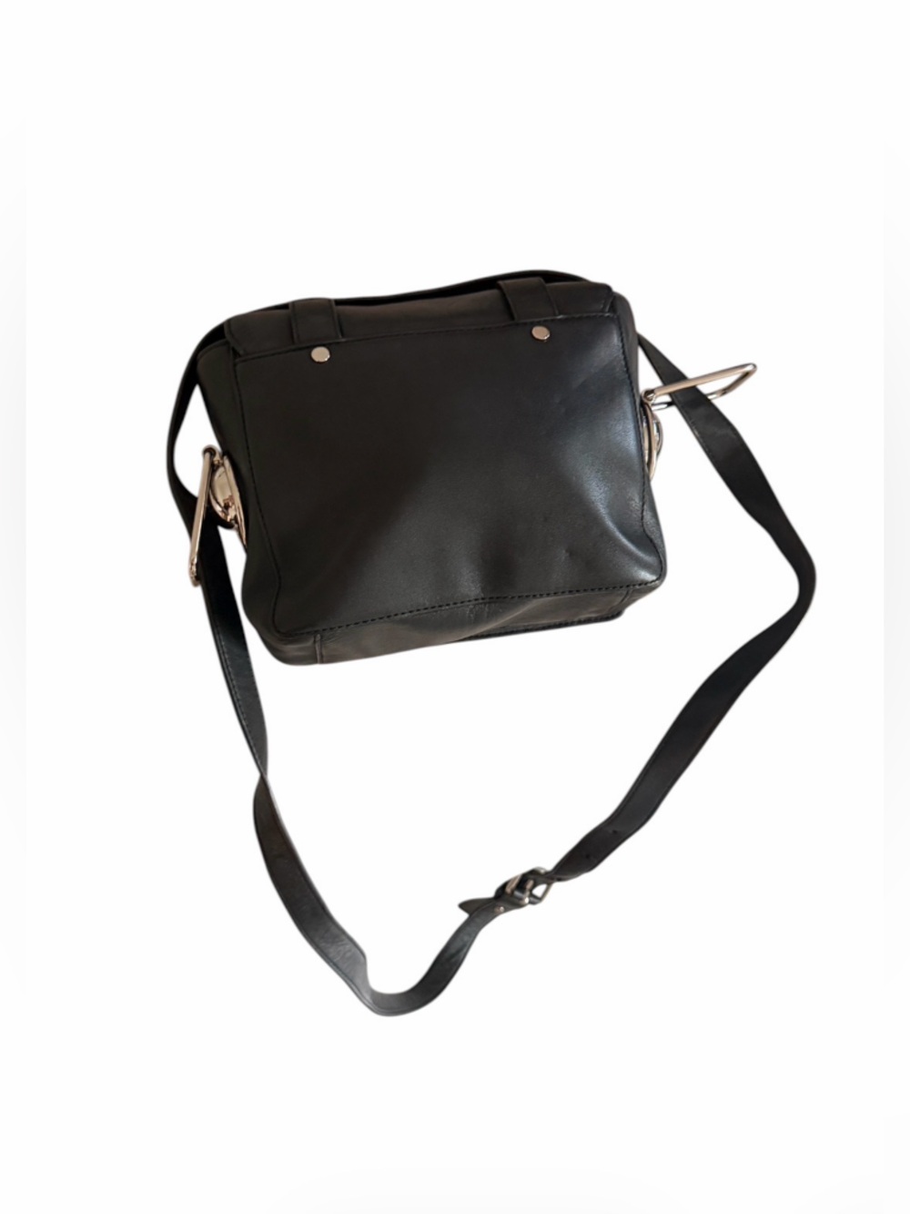 Versus Versace Black Leather Crossbody with Silver Medallion Accents - Picture 2 of 4